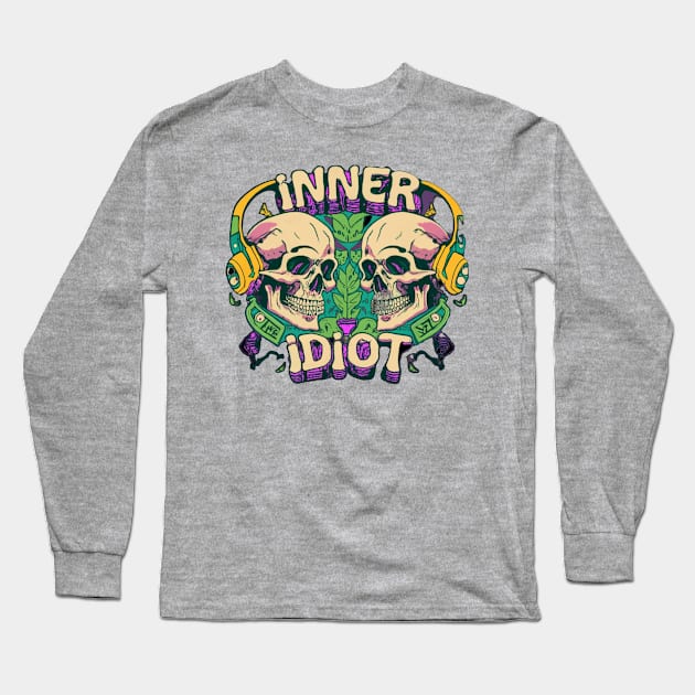 Skull Collection #1 Long Sleeve T-Shirt by Inner Idiot